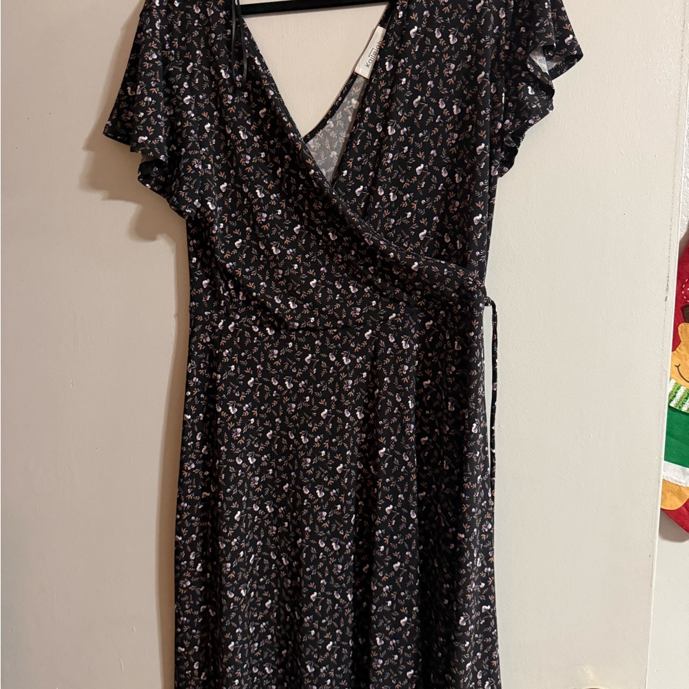 Kaileigh Black Floral Midi Dress